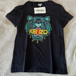 KENZO Womens Small Black Classic Tiger Tee NWT